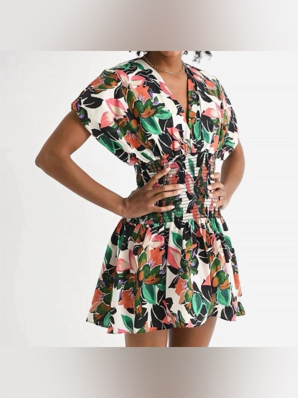 🌺 MISA Los Angeles Della Mini Dress – Las Palmas Print